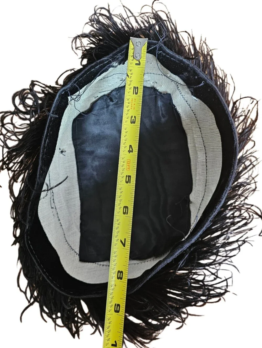 True Vintage Black Velvet Ostrich Feather Womens Hat - Picture 7 of 11